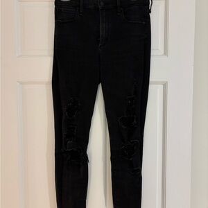 Abercrombie & Fitch Black Distressed Skinny Jeans